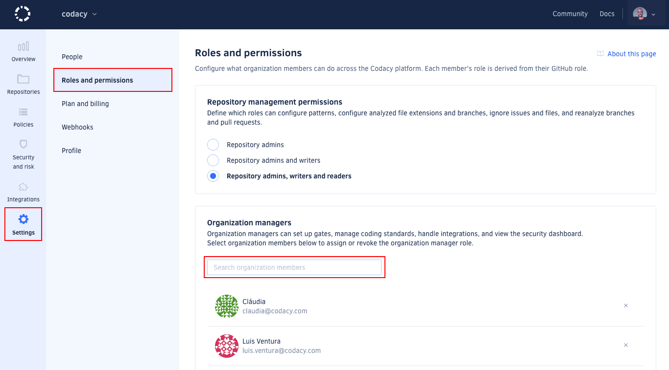 Assign the organization manager role